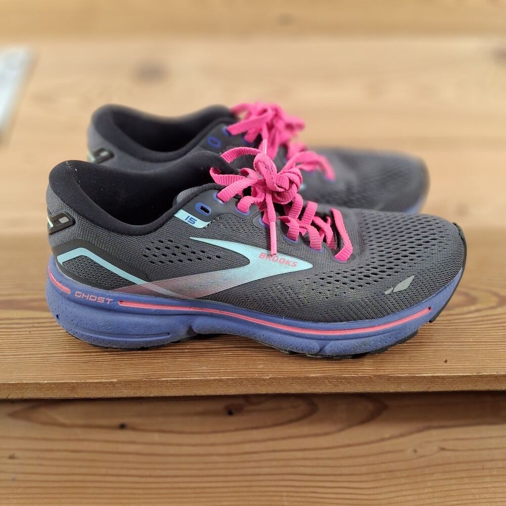 Brooks Ghost 15 Running Shoes Gray Blue Womens 6